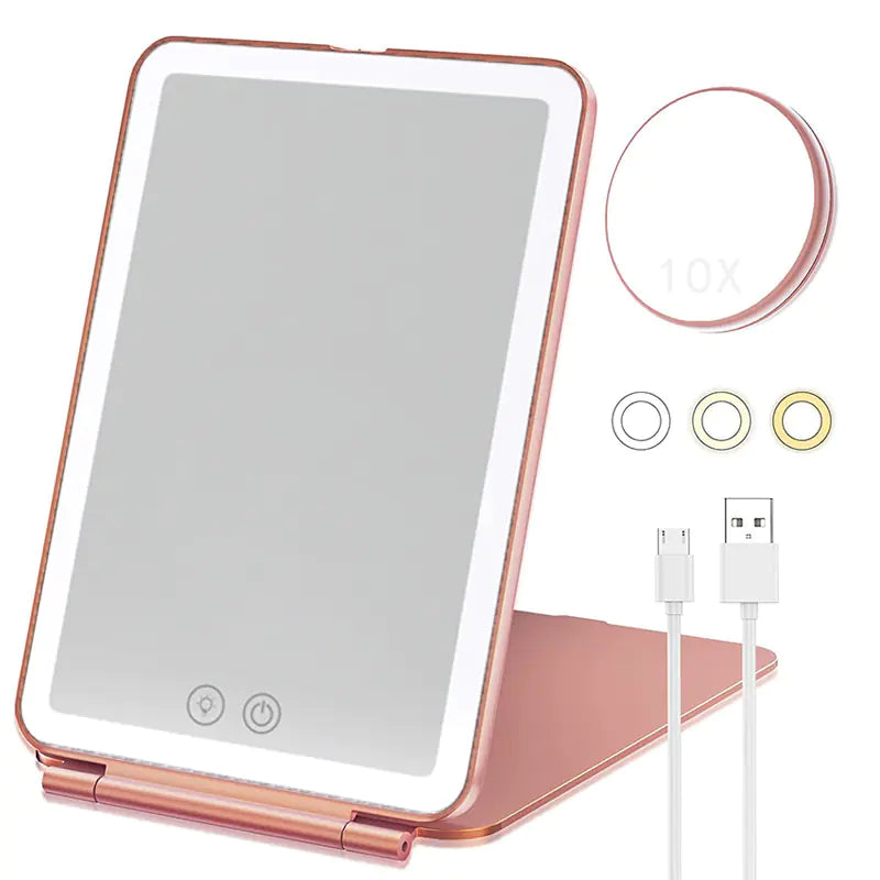 Portable Rechargeable LED Square Mirror
