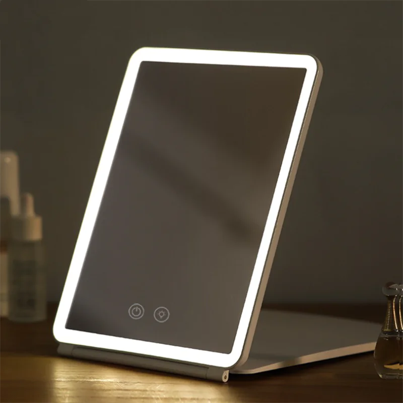 Portable Rechargeable LED Square Mirror