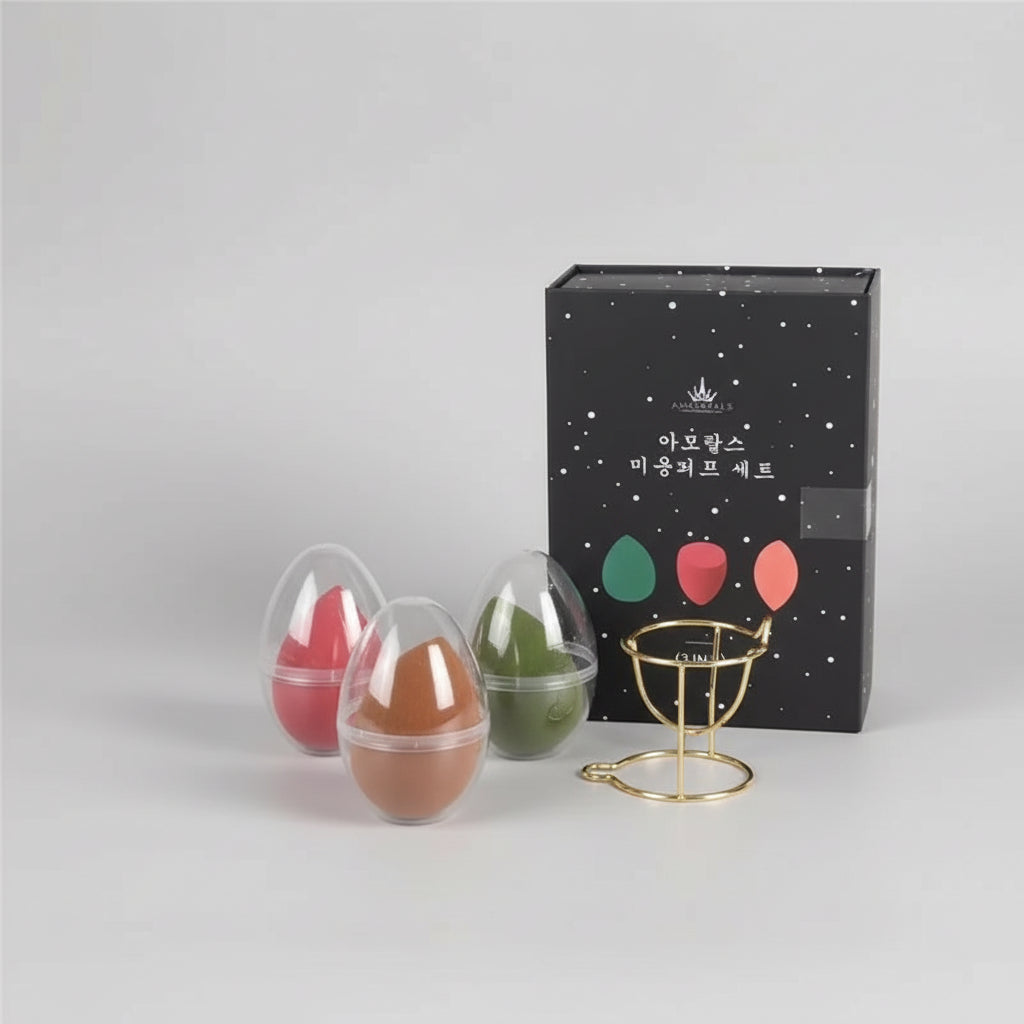 Korean Beauty Makeup Sponge Set - Dry & Wet Use (3 Pack)