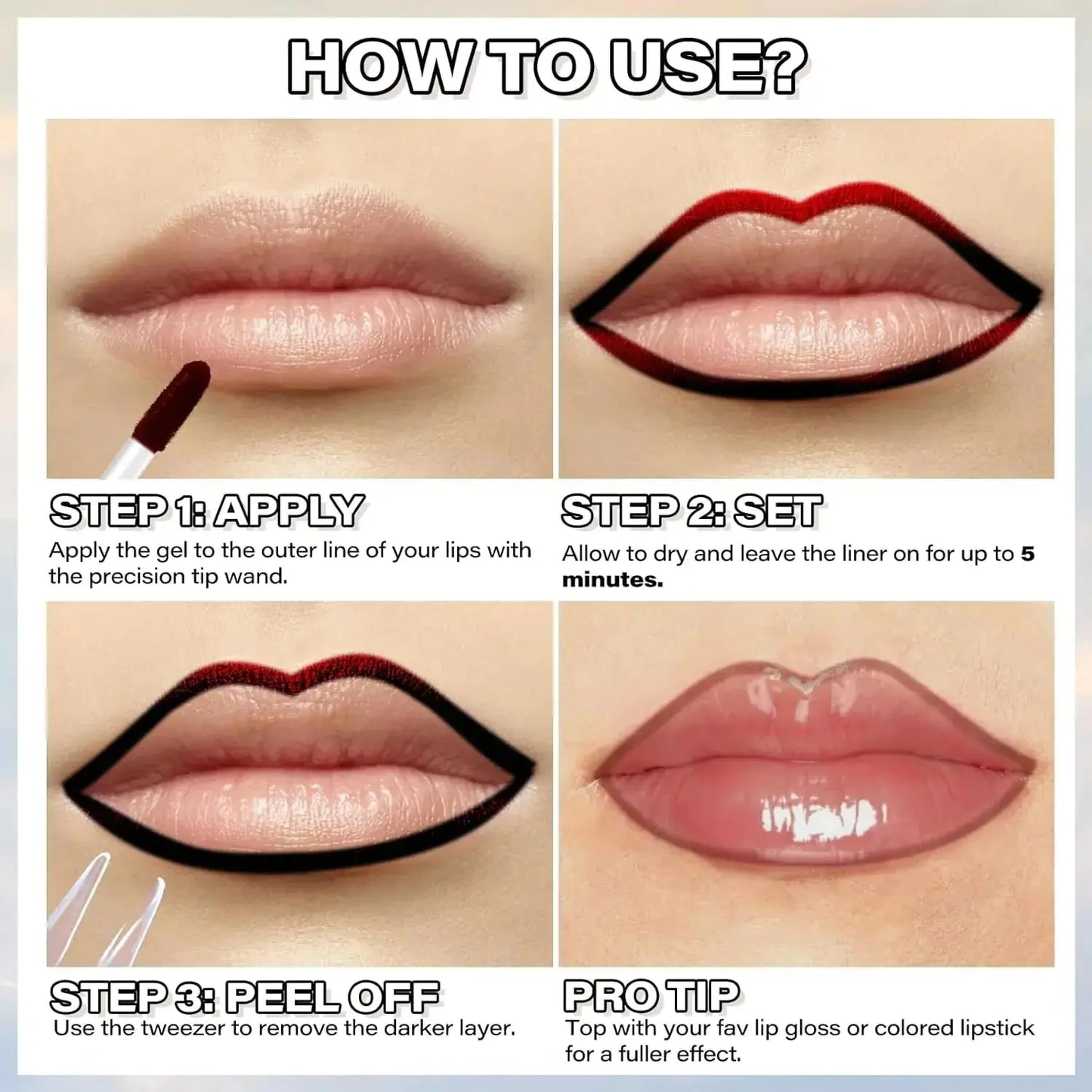 Peel Off Long Wear Lip Liner Stain